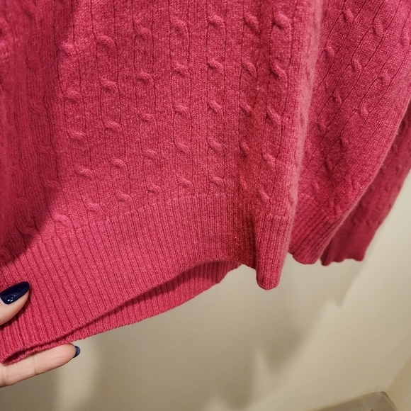 GENEVA pink 100% Cashmere V neck. women's sweater size M - Picture 7 of 9